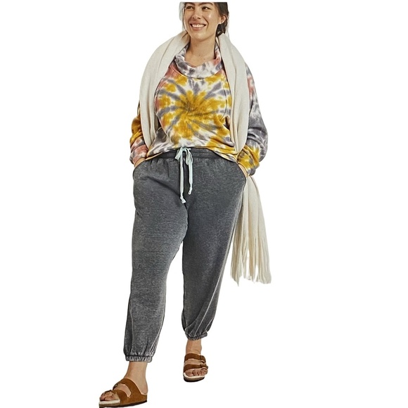 ANTHROPOLOGIE x PILCRO Angie Mock Neck Waffle Top Autumn Tie Dye Plus Size 1X - Picture 16 of 16